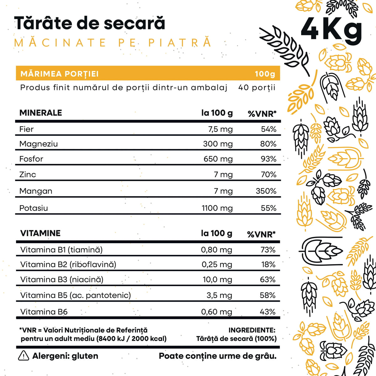Tărâțe integrale de secară gratuită la comenzi peste 100 RON