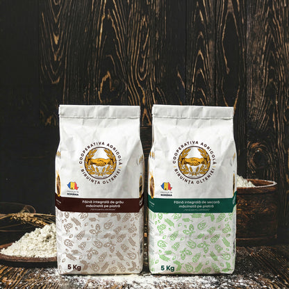 2 saci de produse Biruinta olteniei - pachet faina integrala de grau si secara