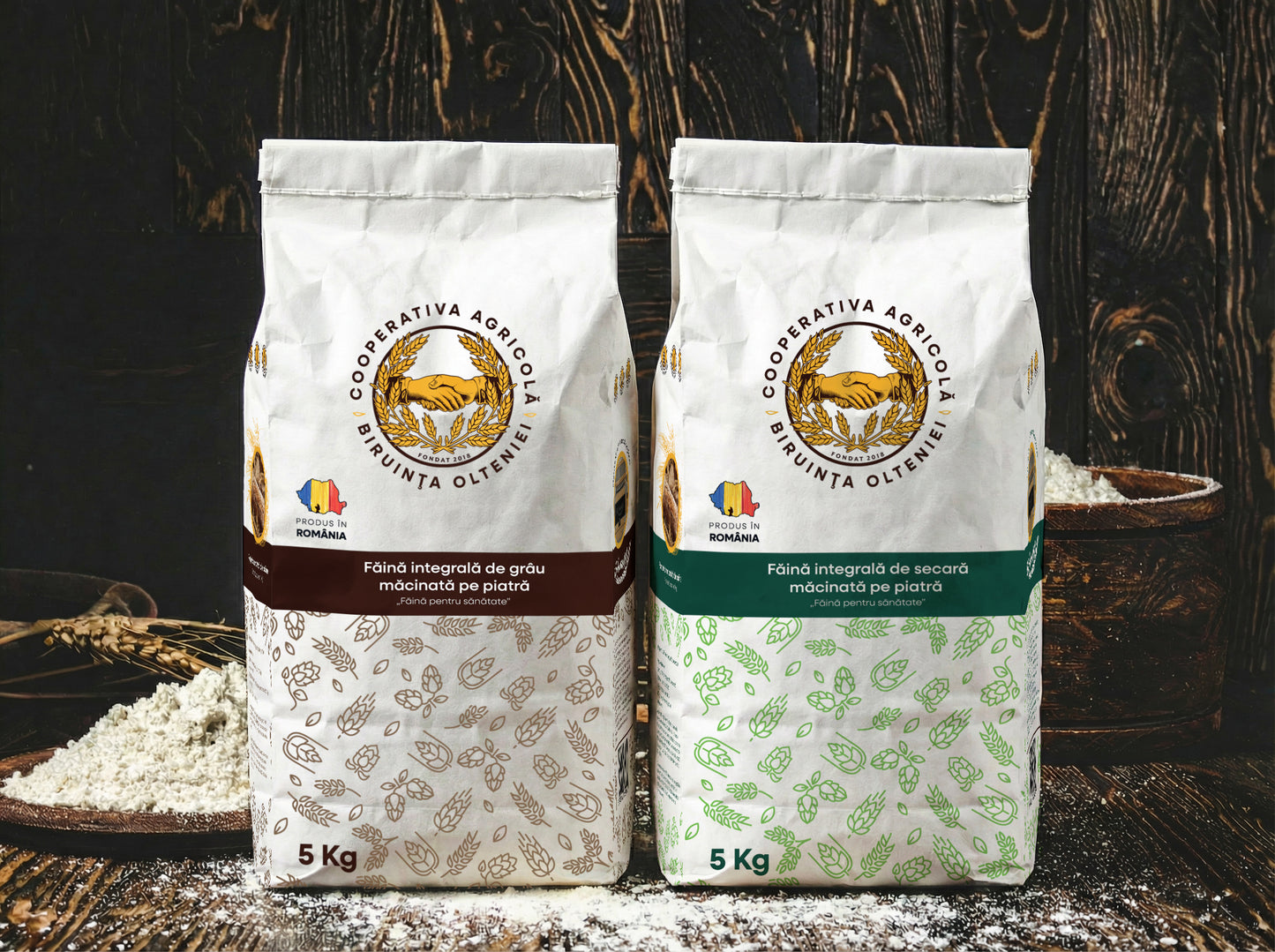 sac de faina integrala de grau de 5kg si integrala de secara 5 kg