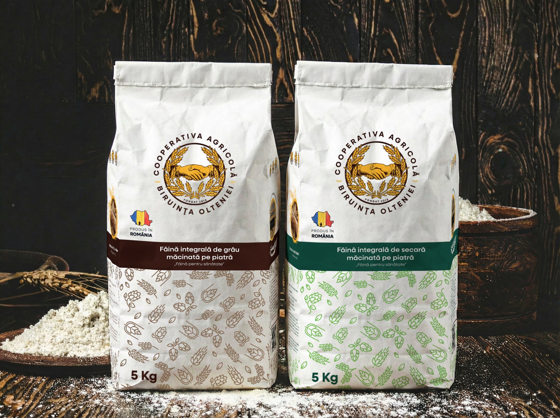sac de faina integrala de grau de 5kg si integrala de secara 5 kg