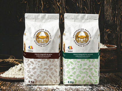 sac de faina integrala de grau de 5kg si integrala de secara 5 kg