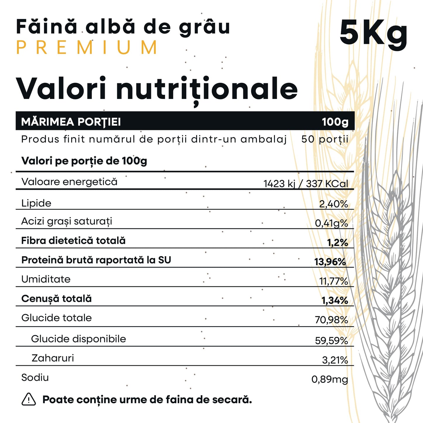 Făină albă de grâu PREMIUM 5 kg