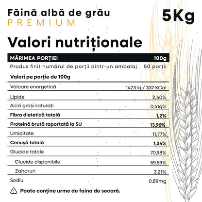 Făină albă de grâu PREMIUM 5 kg